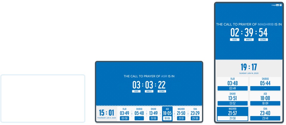 Masjidbox Screens - Landscape & Portrait Mode